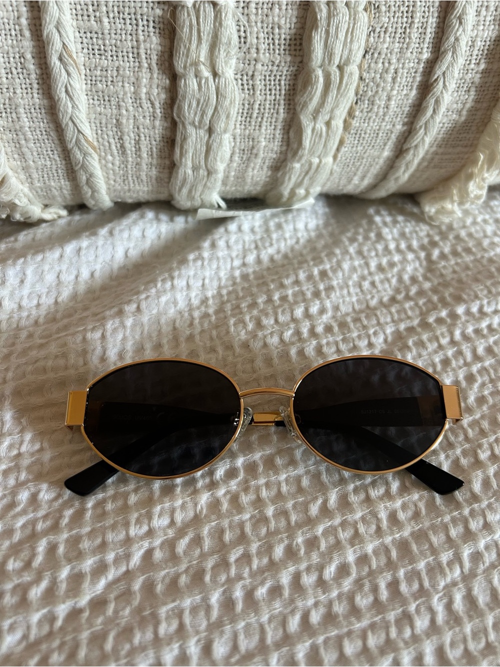 SOJO’s - Gold Frame Sunglasses with Black Lenses — Women's Oval Shades